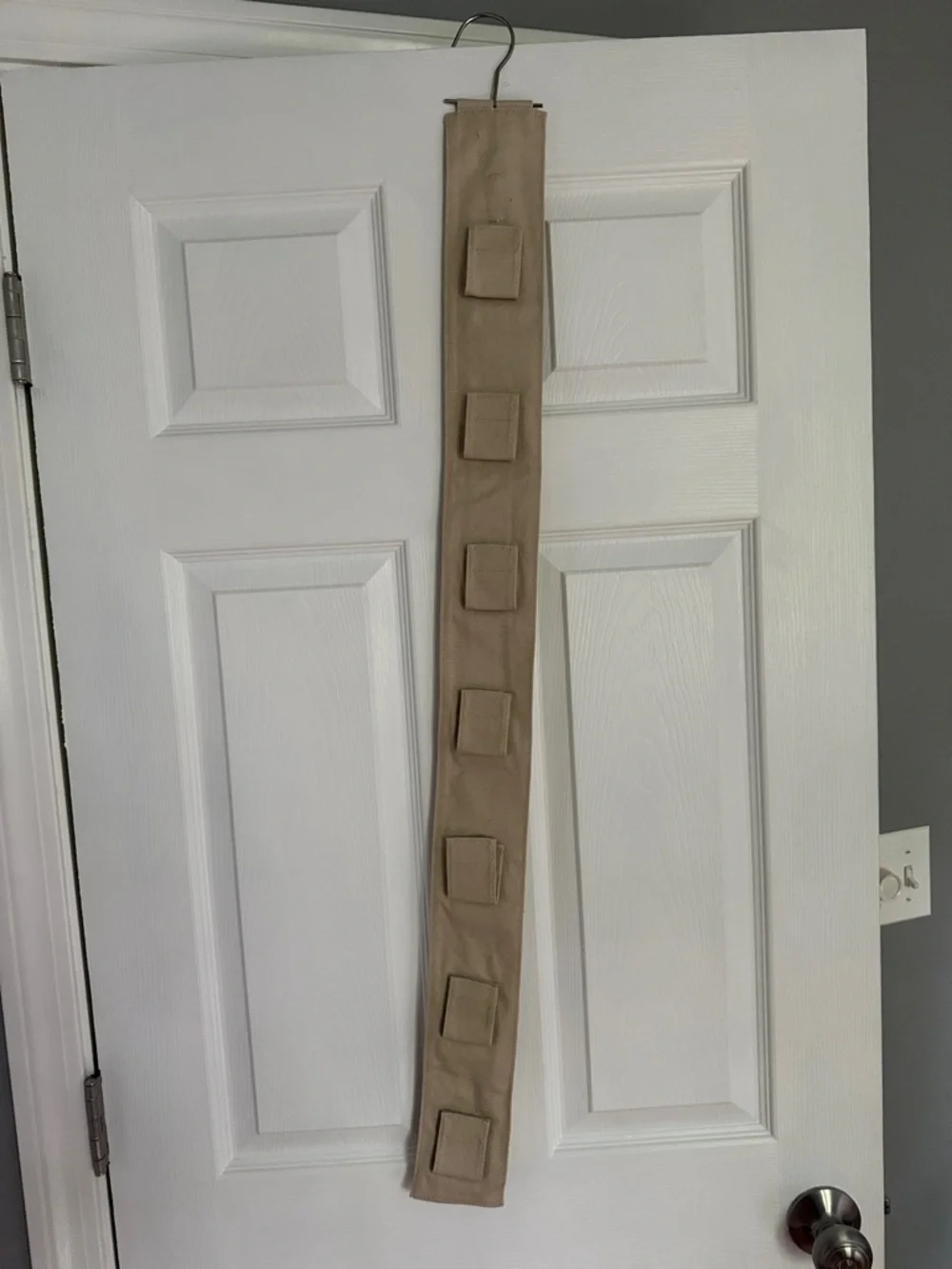 Hanging Over-the-Door Hat or Accessory Organizer - Taupe